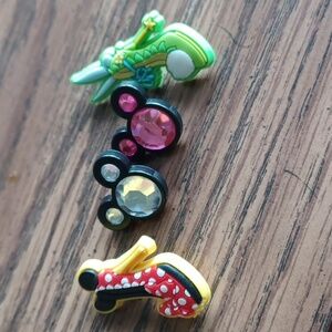 Bundle of CROCS charms. Disney Mickey, Minnie Mouse, heels, as shown